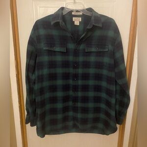 L.L. Bean Chamois Cloth Forest Flannel Men's Shirt Size Large